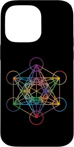 Vista 21 de iPhone 16 Geometría Sagrada Metatrón Cubo Chakra con Funda Geométrica