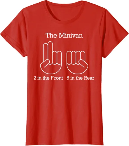 Vista 50 de The Minivan 2 In The Front 5 In The Rear Camiseta, Negro