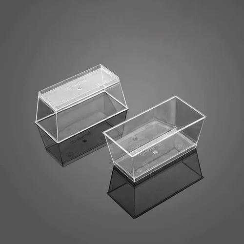 Vista 7 de Tosnail Paquete de 100 vasos rectangulares de 5 onzas para aperitivo de postre con 100 cucharas de plástico