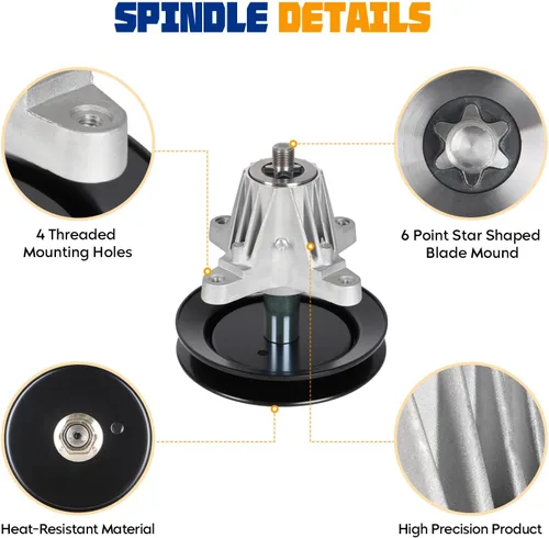 Vista 4 de Aeagle 918-04822 Conjunto de husillo para Cub Cadet LTX1040 LTX1042 LTX1045 Craftsman LT1500 LT2000 Troy Bilt Bronco Pony 42" TB30, para 918-04822A