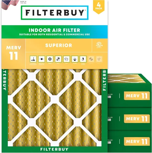 Vista 21 de Filterbuy Filtro de Aire 12x12x1 pulgadas MERV 11 Defensa Superior contra Mascotas y Alergias (Paquete de 4), Filtros de Reemplazo Electrostáticos