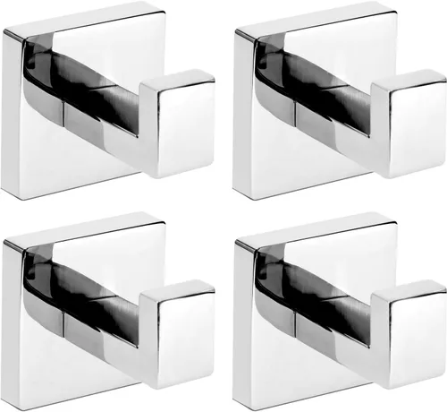 Vista 9 de IBosins Paquete de 4 ganchos para toallas de mano para baño, pared, sala de estar, dormitorio, cocina, armario, colgador de gancho de acero