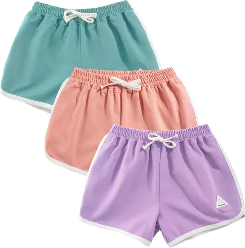 Vista 32 de Rolanko Pantalones cortos activos de delfín para niñas, paquete de 3 unidades, ciclismo, correr, verano, playa, atletismo, deportes, 4-14 años