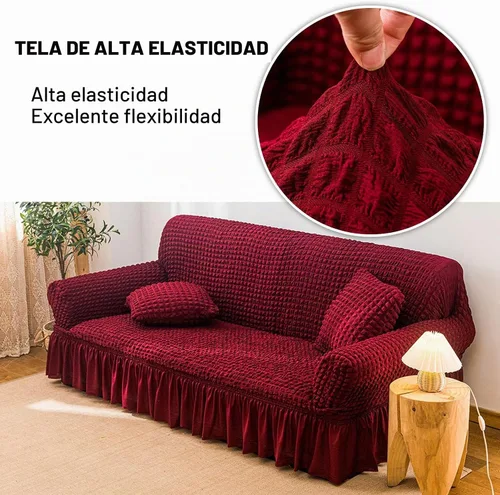 Vista 2 de Jeloris - Funda elástica para sofá, fácil de ajustar, universal, con faldón, protector de muebles de alta elasticidad, lavable y duradera para niños