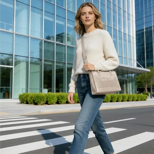 Vista 7 de Bolsa de PVC para mujer, ligera, con compartimentos, bolsa de hombro para viajes, trabajo, gimnasio