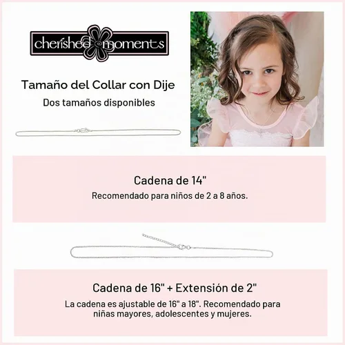 Vista 5 de Cherished Moments Collar de corazón, plata de ley 925 o chapado en oro de Corazón dorado (14 pulgadas)