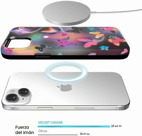 Vista 3 de VELVET CAVIAR Funda Butterfly para iPhone 14, compatible con MagSafe, probada en caídas de 10 pies, mariposas Aurora Mariposa Aurora