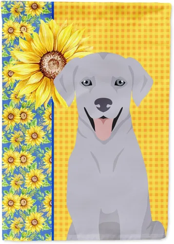 Vista 361 de Caroline's Treasures WDK5313GF Bandera de jardín con diseño de girasoles de verano, color negro y tostado, Airedale Terrier para buzón, bandera