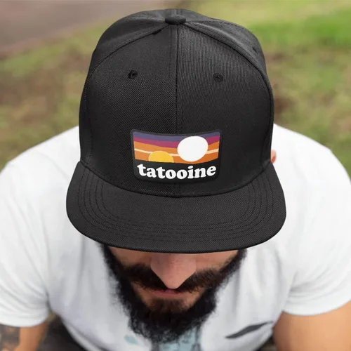 Vista 4 de BustedTees Tatooine - Gorra de béisbol para hombre y mujer, malla transpirable, ajustable, con cierre de malla