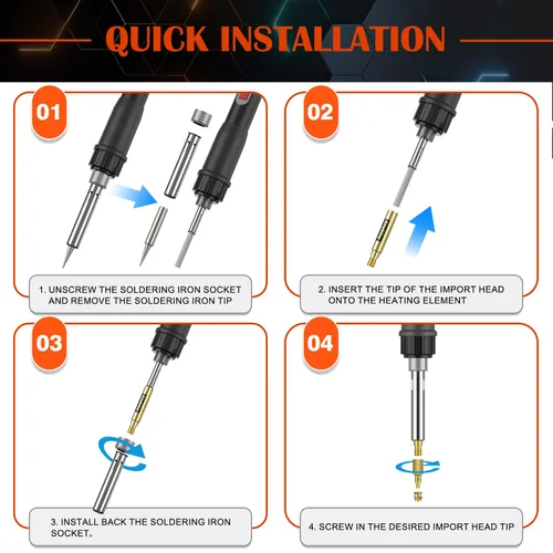 Vista 7 de 513 insertos roscados métricos con puntas de inserción de calor, M2 M2.5 M3 M4 M5 M6 Rosca hembra Kit surtido de tuercas moleteadas para plástico