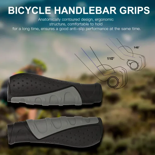 Vista 3 de Dioche Agarres de manillar, antideslizante, ergonómico, cómodo, protector de empuñaduras de goma suave a prueba de golpes, accesorios de ciclismo