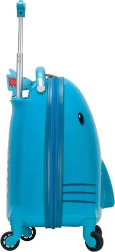 Vista 2 de Rockland - Maleta infantil giratoria con exterior rígido de policarbonato, Tiburón), B02-SHARK