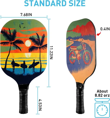 Vista 4 de Pickleball Paddles Set of 4 for Beginners Men Women Adults