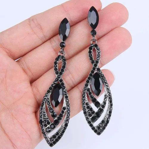 Vista 4 de BriLove Pendientes colgantes de cristal para mujer, diseño de lágrima con forma de lágrima