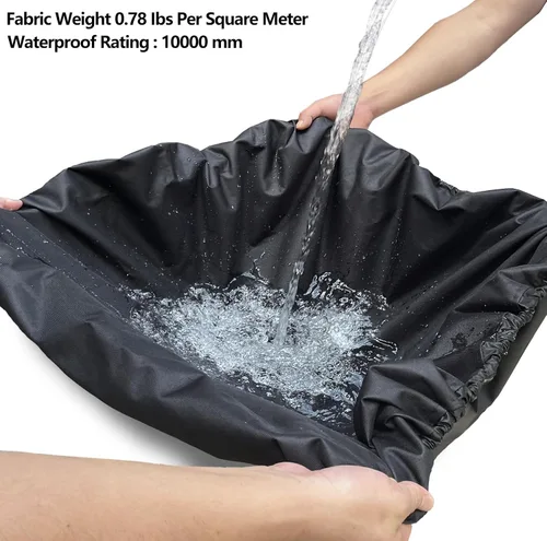 Vista 4 de Funda de mesa redonda para exteriores, impermeable, resistente a los rayos UV, para mesas de patio de 28 pulgadas de diámetro, protector