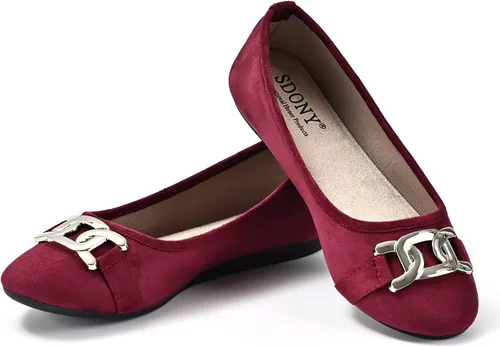Vista 7 de Zapatos de ballet para mujer, cómodos zapatos planos casuales para caminar, conducir, elegantes