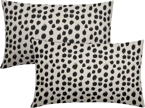 Vista 64 de Sweetshow Juego de 2 fundas de almohada de 16 x 16 pulgadas, diseño bohemio, con diseño de lunares, moderno y moderno, para exteriores, decorativas