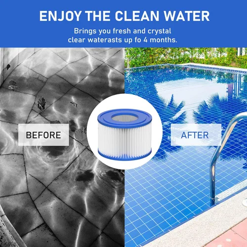 Vista 5 de Cartucho de filtro para bañera de hidromasaje tipo VI compatible con bomba de piscina Lay-Z-Spa, Coleman SaluSpa 90352E, 58323E, 58323 (paquete de 8)