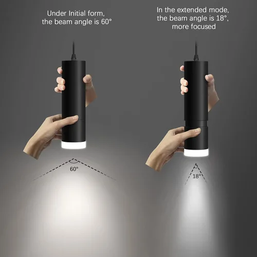 Vista 3 de OKELI Luz Colgante, Luminaria de Luces Colgantes Negras Modernas, Iluminación Colgante LED Única de 3-CCT para Isla de Cocina, 20W