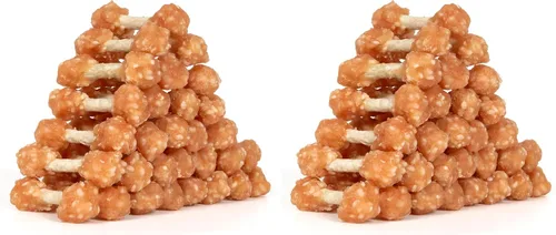 Vista 11 de MON2SUN Golosinas para perros, mini masticables de cuero crudo de 9 onzas, mancuernas de pollo con arroz para perros pequeños y razas de juguete