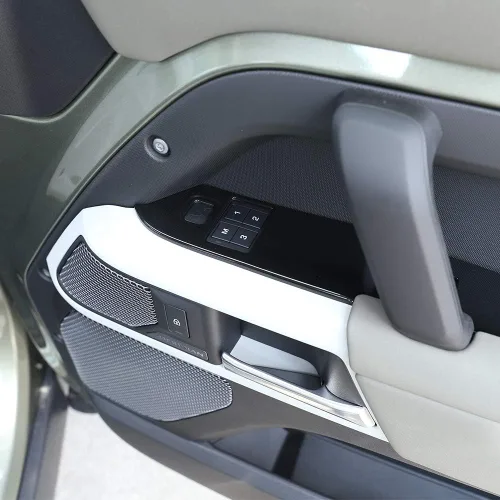 Vista 3 de Cubierta de plástico ABS para interruptor de elevación de ventana interior de automóvil para Land Rover Defender 110 2020 (negro brillante)