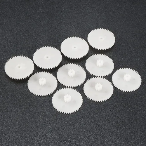 Vista 4 de uxcell Engranajes de plástico 48 dientes modelo 48102B engranaje de reducción engranajes de gusano de plástico para RC coche robot motor