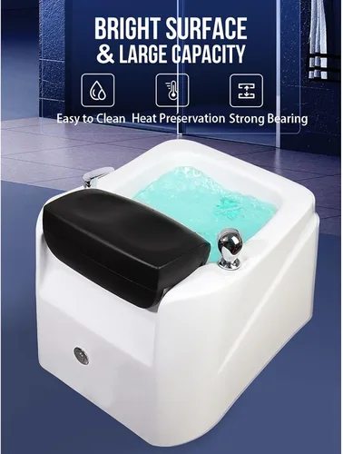 Vista 7 de Baño de pies de masaje acrílico spa de pies calentado lámpara colorida baño de pies Pedicura Spa de pies Ajuste caliente y frío Tazón de pedicura
