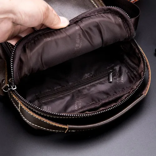 Vista 5 de KPYWZER Bolso bandolera de cuero para hombre