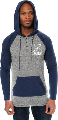 Vista 7 de Ultra Game - Sudadera con capucha de vellón para hombre con cuello Henley de la NFL Negro