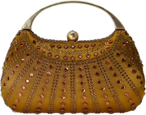 Vista 13 de HUANG ZHUANG Elegante bolso de mano de cristal con diamantes de imitación para mujer, bolso de fiesta, boda, baile de graduación, bolsa brillante