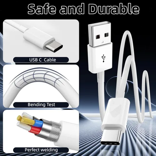 Vista 4 de Cable USB A a USB C para iPhone15, paquete de 2 [3 pies + 6 pies] Carplay cable de carga rápida para iPhone 17/16/15 Pro Max/Plus, iPad Pro