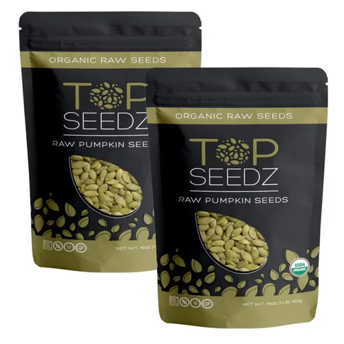 Vista 7 de Top Seedz Semillas de calabaza crudas orgánicas certificadas por la USDA (Pepitas) Semillas de calabaza frescas y sin sal, sin cáscara, sin