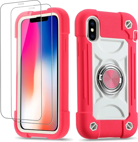 Vista 29 de Funda para iPhone Se3/iPhone Se2, iPhone 6/6S, iPhone 7/iPhone 8 de 4.7 pulgadas con soporte de anillo, con 2 protectores de pantalla resistentes