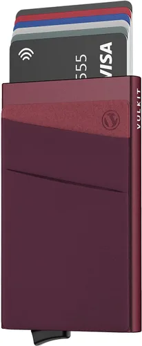 Vista 46 de VULKIT Card Holder with Money Pocket Pop Up Wallet RFID Blocking Slim Metal Bank Card Case Holds 5 Cards and Notes