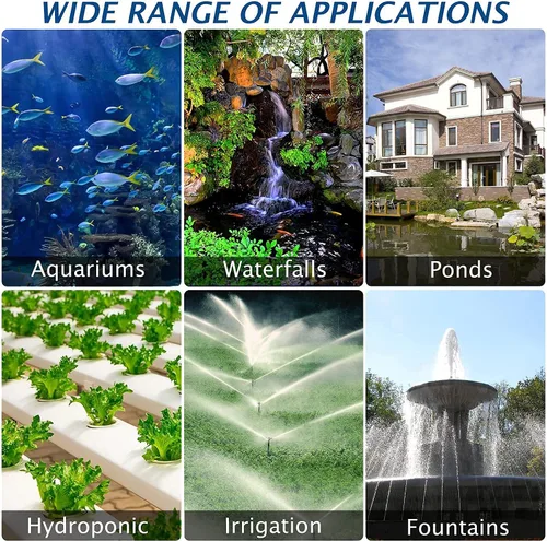 Vista 7 de WaterRebirth PS-1700 Bomba de agua sumergible de alto flujo, para estanques, fuentes de agua y acuarios, 1700 gph-120 W, con certificación UL