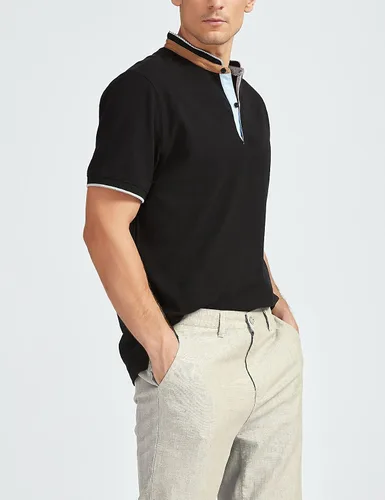 Vista 6 de GAVIN BLEU Polo de manga corta con cuello en V para hombre