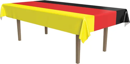 Vista 4 de Beistle Fundas de mesa alemanas de 2 piezas, 54 x 108 pulgadas, rojo/negro/amarillo