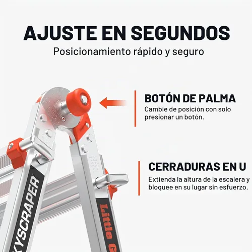 Vista 3 de Little Giant – Escaleras Rascacielos 300 libras índice ajustable, 10109
