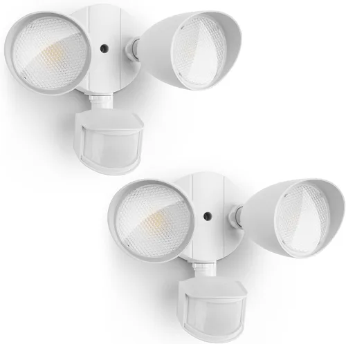 Vista 9 de UME Paquete de 2 Luces LED de Seguridad de 32W 3500 Lúmenes con Sensor de Movimiento para Exteriores, Luz Diurna 5000K, IP65 Impermeable, del Negro