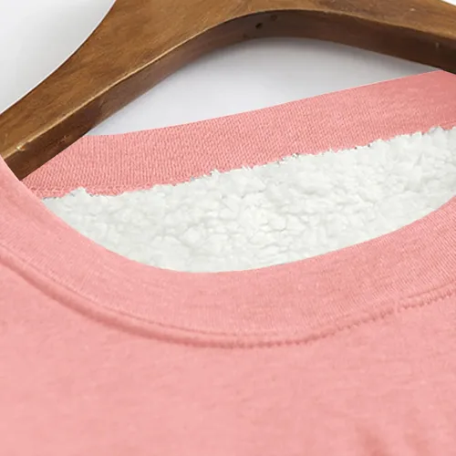 Vista 5 de Sudaderas feas de Navidad para mujer, con forro polar, con gráfico de árbol de Navidad, cuello redondo, ropa de Navidad a la moda