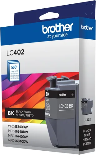 Vista 2 de Brother Cartucho de tinta negro LC402BK de rendimiento estándar genuino