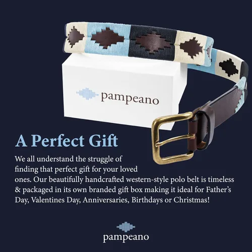 Vista 5 de Pampeano Cinturón de polo Hecho a mano por maestros artesanos Cinturones gaucho argentinos en caja de regalo Cuero argentino cosido a mano