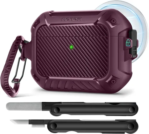 Vista 16 de MOBOSI for AirPods Pro 2 Case, Secure Lock, Black Negro