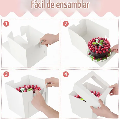 Vista 3 de WINKIO Cajas para pasteles de 8 pulgadas, soporte para tartas, contenedor de transporte de almacenamiento