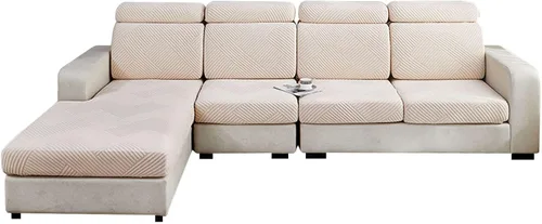 Vista 8 de MBROS Fundas de cojín para sofá modular en forma de L, funda de cojín elástica para silla, sofá biplaza, protector de muebles, tela jacquard