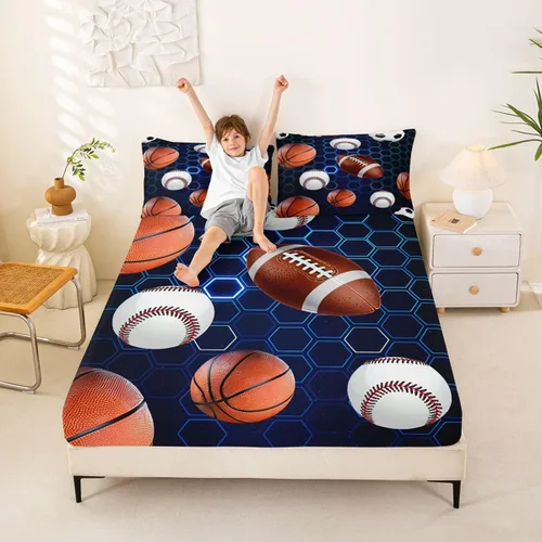 Vista 28 de Sábana bajera de galaxia tamaño individual, juego de ropa de cama con purpurina degradado para niños, niñas, niños y mujeres, decoración