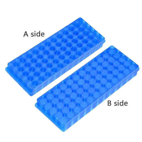 Vista 4 de 1 pieza de estante para tubos, estante para tubos de microcentrífuga, estante de placa centrífuga de doble cara para tubos de pipeta, para tubos