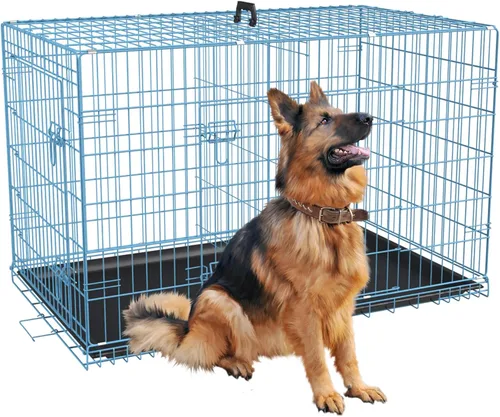 Vista 51 de [Usado] FDW Jaula para perros pequeños de 24 pulgadas plegable de metal con alambre para mascotas, doble puerta con panel divisor para interiores