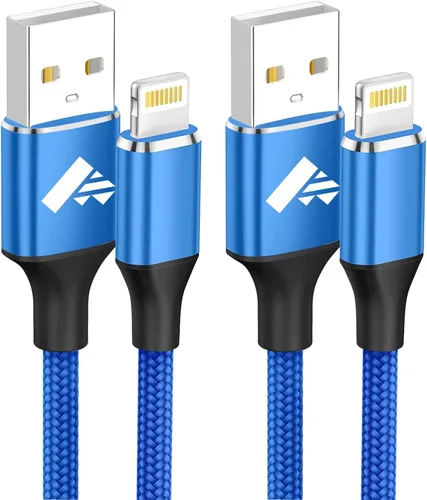 Vista 10 de Aioneus Cable Lightning corto de 1 pie, 2 unidades, [Certificado por Apple] Cable para iPhone de 1 pie de carga rápida de nailon trenzado de 12