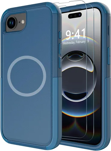 Vista 60 de Diverbox Funda para iPhone 13 [compatible con MagSafe] [con protector de pantalla] [a prueba de golpes] [a prueba de caídas] Funda de protección
